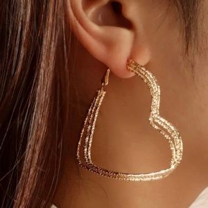 Gold Heart Shaped Earrings